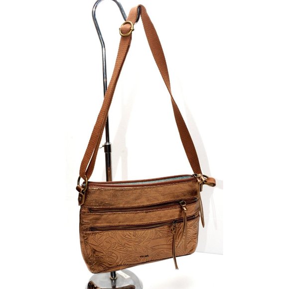 The Sak Bags Authentic The Sak Bronze Embossed Leather Crossbody